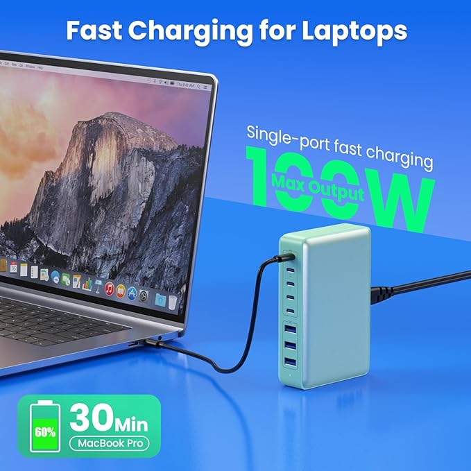 USB C Charger 300W USB C Charger Block 8-Ports GaN IV Fast Charging Station - Image 5