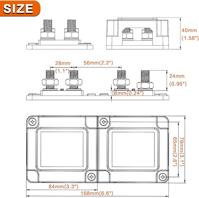 AMOMD 400A Bus Bar 8 M10 Terminal Studs Modular Design Tin Plated Copper - Image 6
