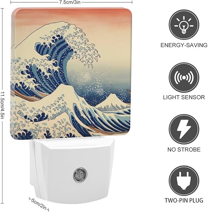 YKJAHSD Ocean Waves Night Light, Plug into Wall Decor Nightlights - Image 2