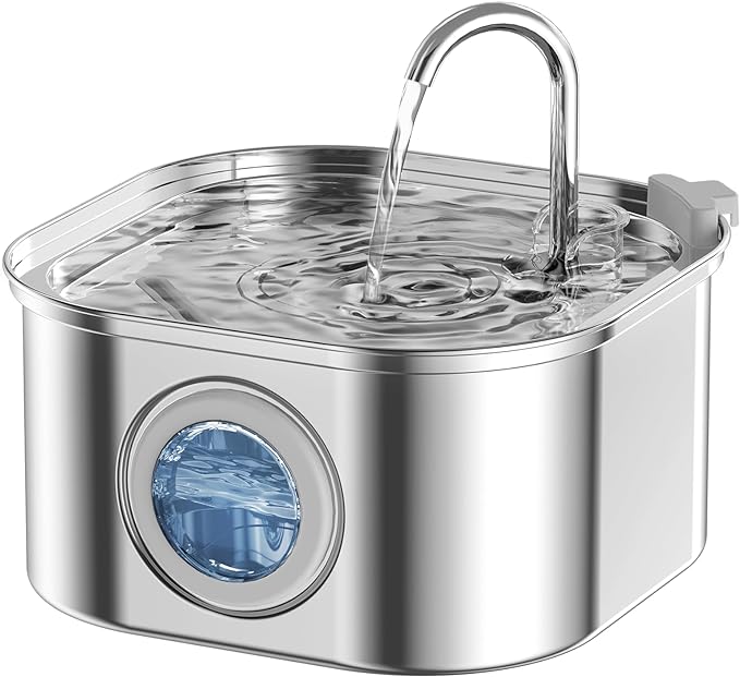Cat Water Fountain, 3.2L/108oz Stainless Steel Pet Water Fountain, cat Fountain by TheBestPetConsultant