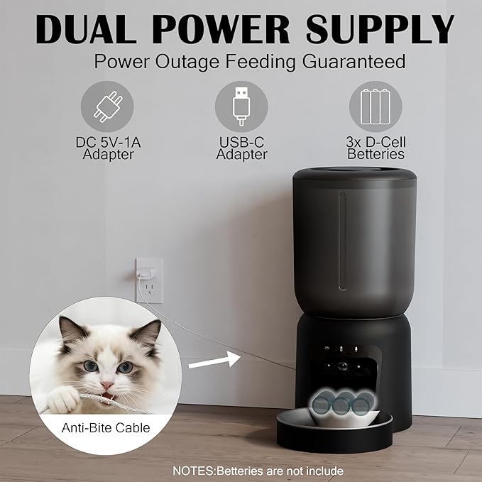 Automatic Cat Feeder with 2K Camera: Cat Food Dispenser with 6L Capacity - Image 3