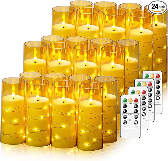 Flickering Flameless LED Candles, Battery Operated Candles 24 Pcs by Nimiko