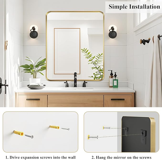 Fabuday Gold Bathroom Mirror - Image 6