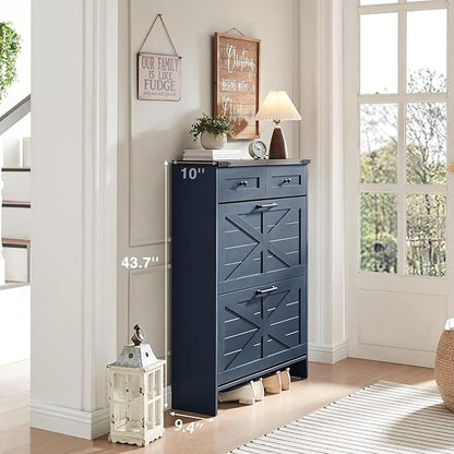 Shoe Storage Cabinet, Farmhouse Shoe Organizer - Image 4