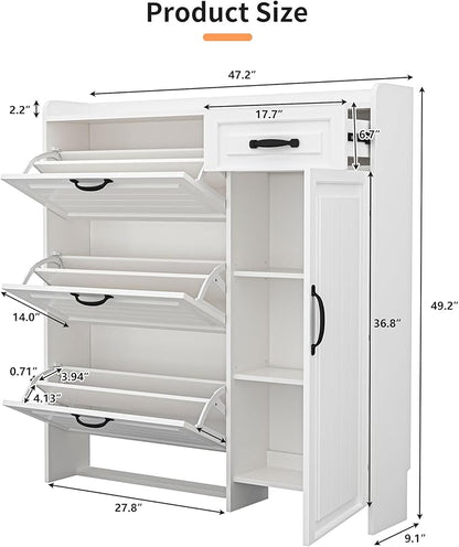 Shoe Cabinet for Entryway, Freestanding Shoe Storage Cabinet - Image 2