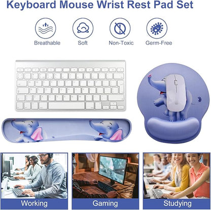 Mouse Pad Keyboard Wrist Rest, Gel Non Slip Rubber Wrist Support Rest Mouse Pad - Image 5