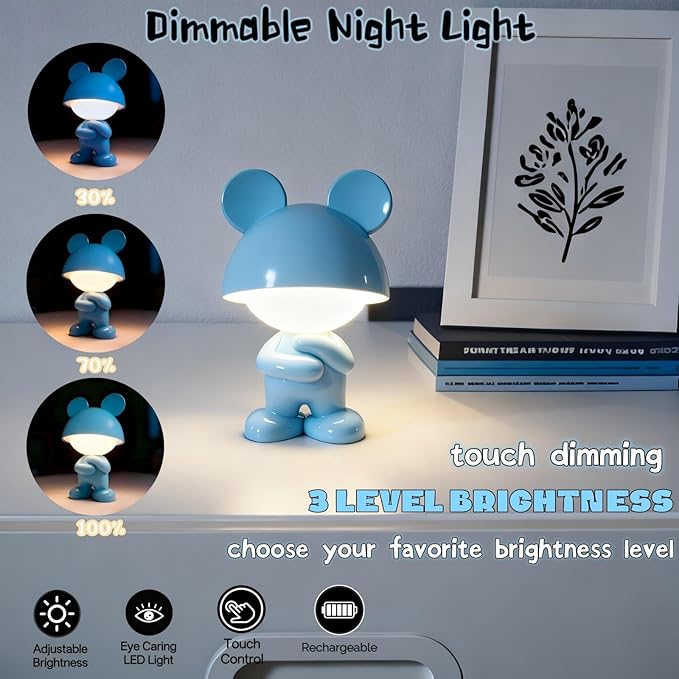 ShonlPin Night Light for Kids, Rechargeable Table Lamp, Touch Lamps for - Image 4