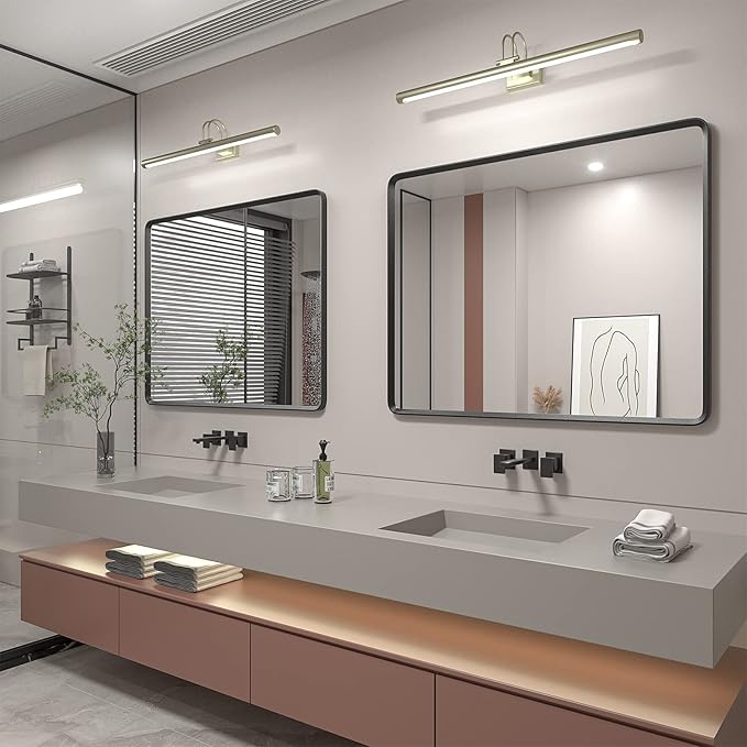 48x32 Black Bathroom Mirror for Wall, Matte Black Metal Framed Rectangle - Image 7