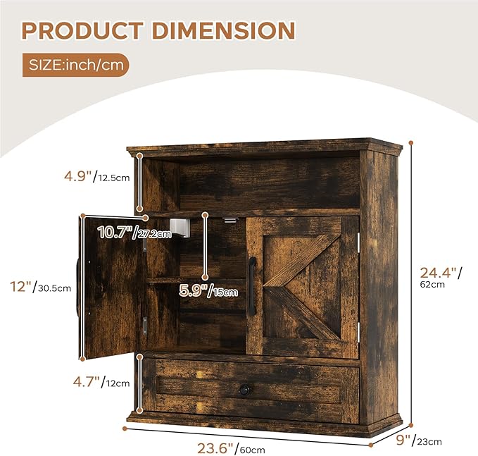 Bathroom Wall Cabinet, Wall Mounted Medicine Cabinet - Image 2