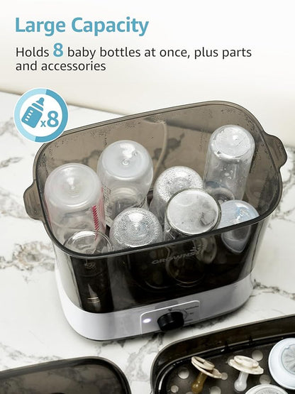 Grownsy Adjustable 4 in 1 Large Bottle Sterilizer and Dryer, 8 Bottles Capacity - Image 5
