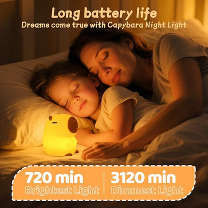 Rytinazzz Capybara Night Light, 50-Hour Battery & Pat Control, Squishy Animal - Image 6