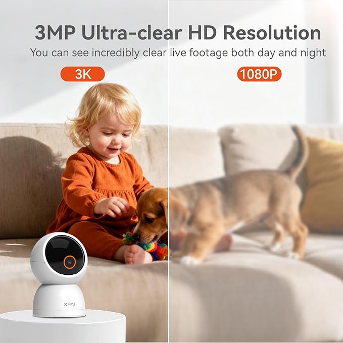Indoor Camera Wireless, 3K Indoor Camera No Subscription, 360° Motion Detection - Image 3