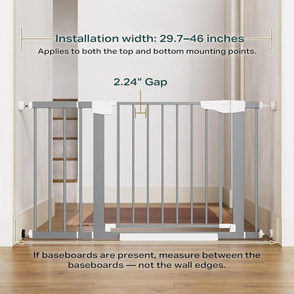 Cumbor 29.7-46" Baby Gate for Stairs, Gifts for Mom-Auto Close Dog Gate for The - Image 2