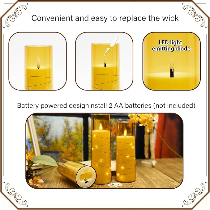 Flickering Flameless LED Candles, Battery Operated Candles 9 Pcs - Image 2