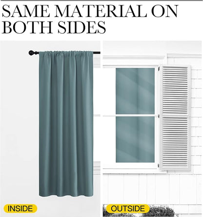NICETOWN Greyish Blue Blackout Curtains Panels - Image 6