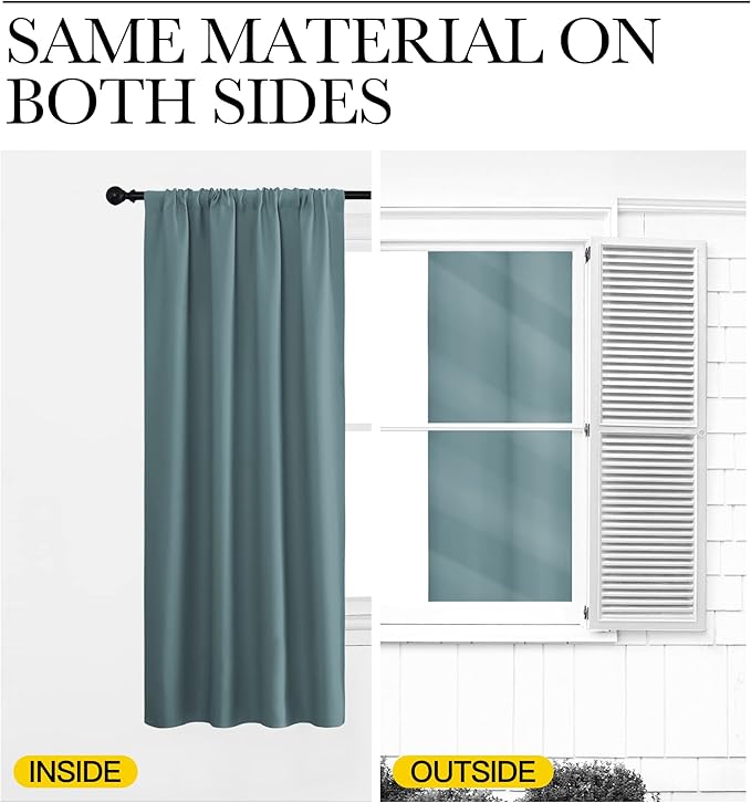 NICETOWN Greyish Blue Blackout Curtains Panels - Image 6