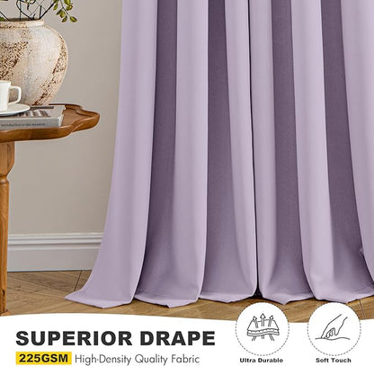 MIULEE Lilac Blackout Curtains for Bedroom Living Room 84 Inches Long 2 Panels - Image 5