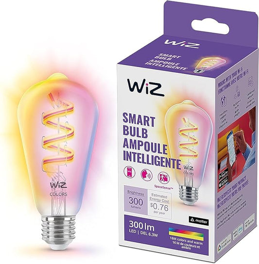 WiZ Color ST19 Color Filament LED Smart Bulb by WiZConnectedLighting