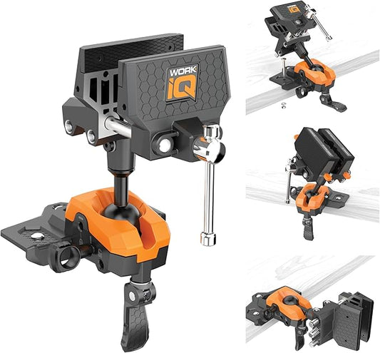 360° Rotating Bench Vise with 5" Jaw Pads by WorkIQTools