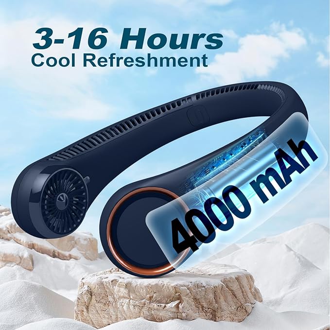 CIVPOWER Neck Fan: Portable Personal Neck Cooling Rechargeable Bladeless Fan - Image 5