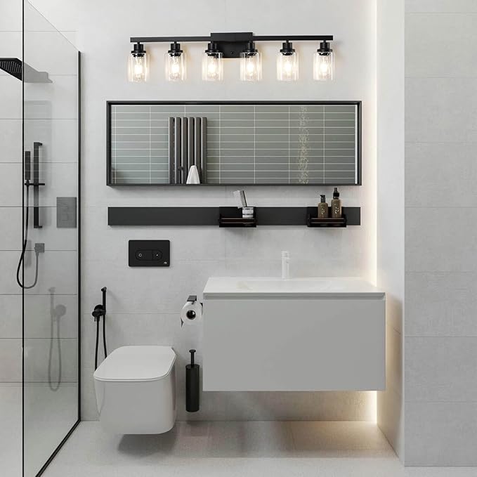 DIKAIDA 6-Light Black Vanity Lights 38'' Modern Bathroom Vanity Lighting - Image 8
