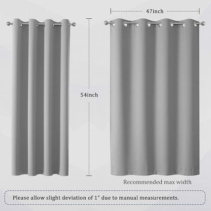 DUALIFE Light Grey Blackout Curtains - Image 6