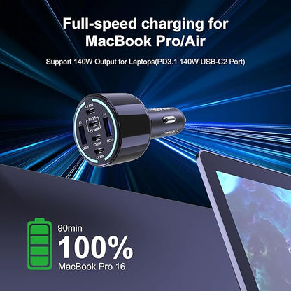 CHIPOFY 300W USB C Car Charger, 6 Ports - Image 9