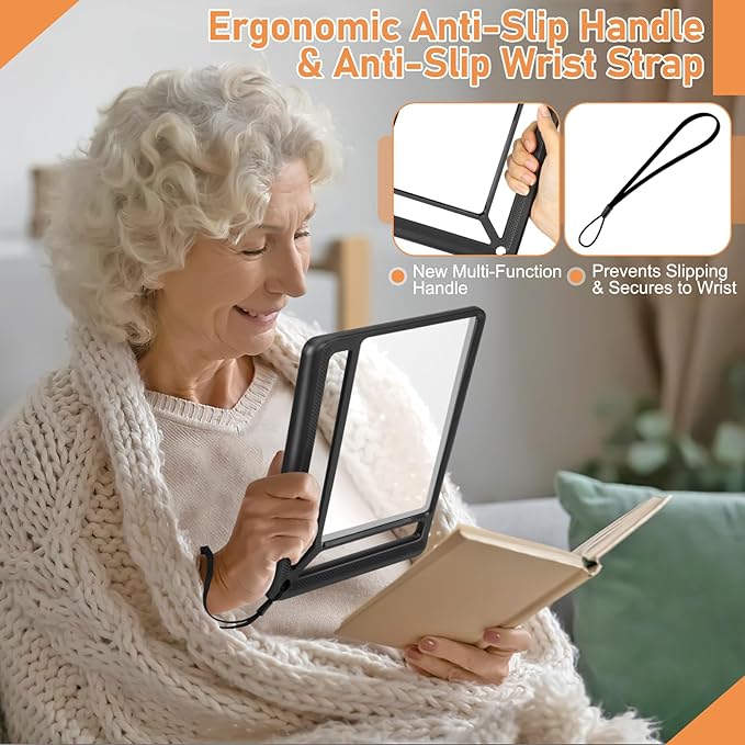 5X Full Page Magnifying Glass for Reading, Lightweight Rectangular Magnifier - Image 3