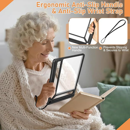 5X Full Page Magnifying Glass for Reading, Lightweight Rectangular Magnifier - Image 3