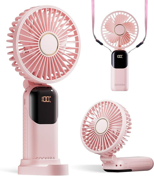 GOCKERA Portable Fan, 4200mAh Battery Operated Fan, 5 Speeds&Digital Display by GOCKERA
