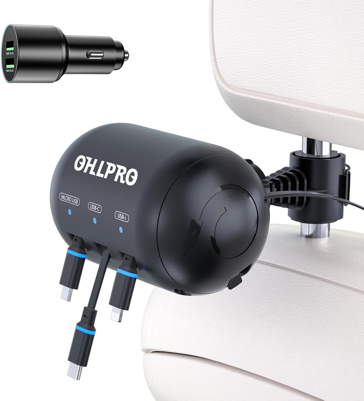ohlpro multi car retractable backseat 3 in 1, main product view
