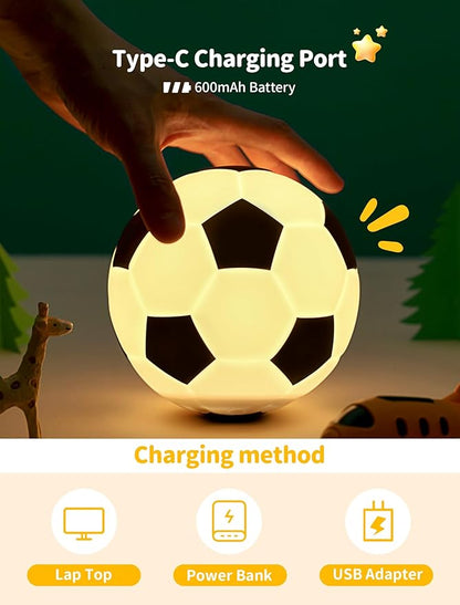 TechCharm Soccer Night Light for Kids Rechargeable LED Touch Control Silicone - Image 6