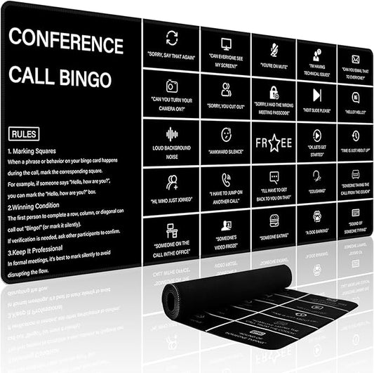 Baziabbo Office Desk Mat, Conference Call Bingo Mouse Pad by Unknown