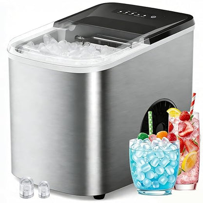 38lbs Per Day Countertop Ice Maker, 9 Ice Cubes in 3.5 Minutes, Self-Cleaning by YourEverydayIceSolution