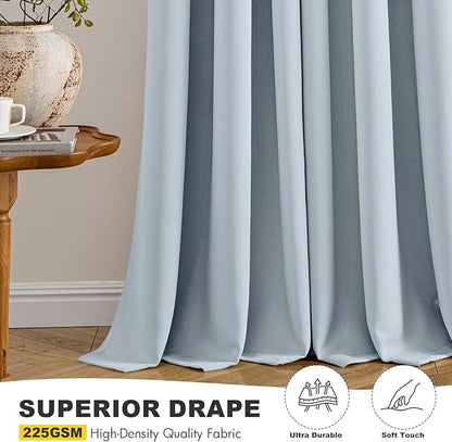MIULEE Light Blue Blackout Curtains - Image 5