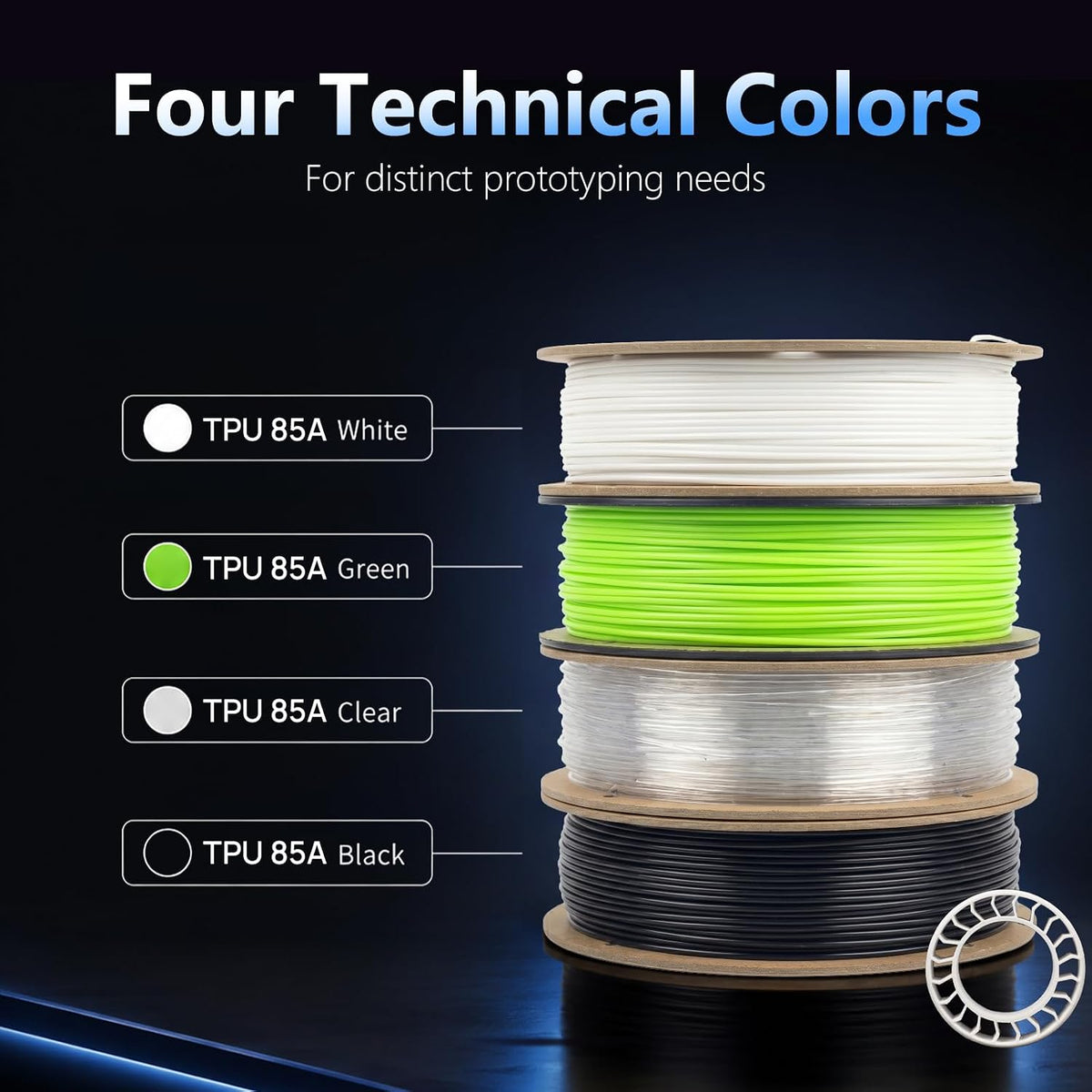 Siraya Tech Flex TPU 85A 3D Printer Filament, ISO 10993 Tested, Black, 1kg
