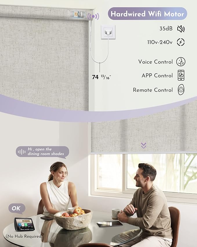 Graywind Motorized Light Filtering Shades Compatible - Image 3