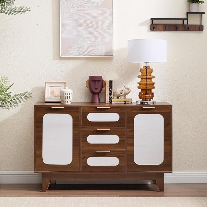 CANMOV Buffet Cabinet with Storage, Modern Wood Coffee Bar Sideboard - Image 3