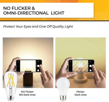 Hizashi Led Edison Bulbs Dimmable, 6W Equivalent 60W, 3000k Soft White - Image 4