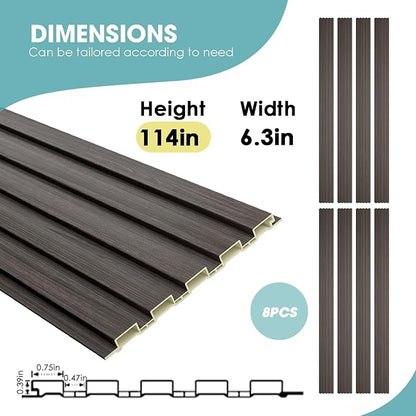 OUZUGIE WPC Acoustic Slat Wall Paneling, Living Room, TV Background, Study Room - Image 3