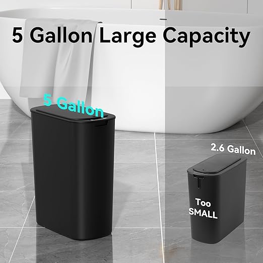 5 Gallon Motion Sensor Bathroom Trash Can Automatic Garbage Cans - Image 5
