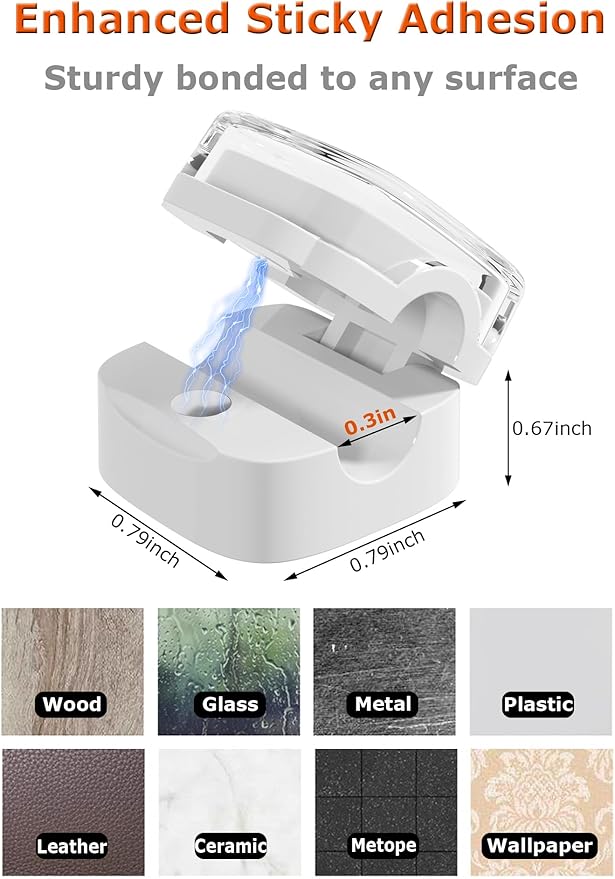 Magnetic Cable Clips, Adjustable Cord Holder Management, Adhesive Wire Keeper - Image 4