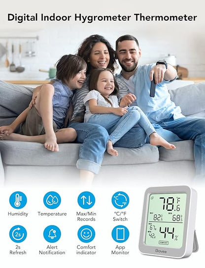 Govee Indoor Hygrometer Thermometer 3 Pack, Notification Alert - Image 2