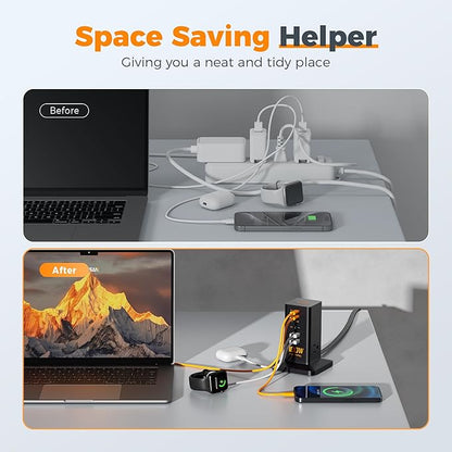 Charging Station PD 100W, TESSAN 9-in-1 USB C Power Strip - Image 5