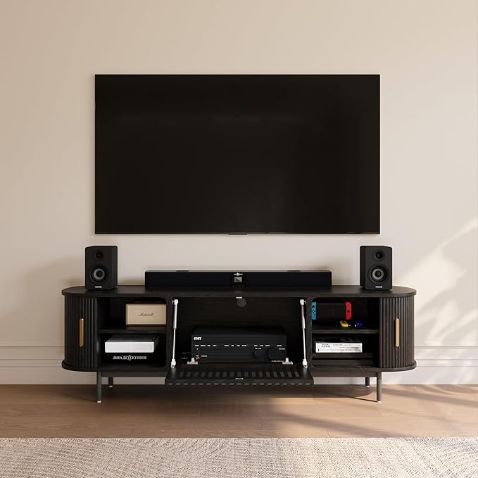 POVISON Fully-Assembled Mid Century Modern TV Stand - Image 3