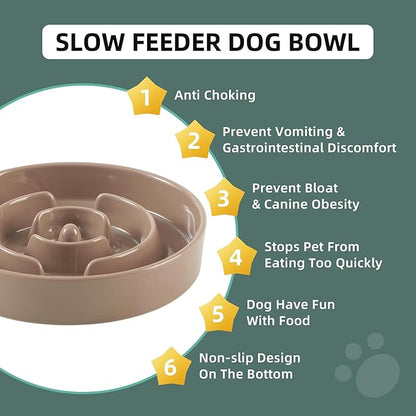 Ceramic 3.2 Cup Slow Feeder Dog Bowl - Image 5