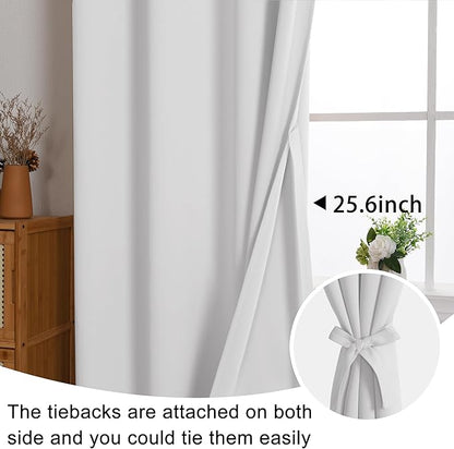 JIUZHEN Blackout Curtain with Tiebacks-Thermal Insulated and Light Blocking - Image 6