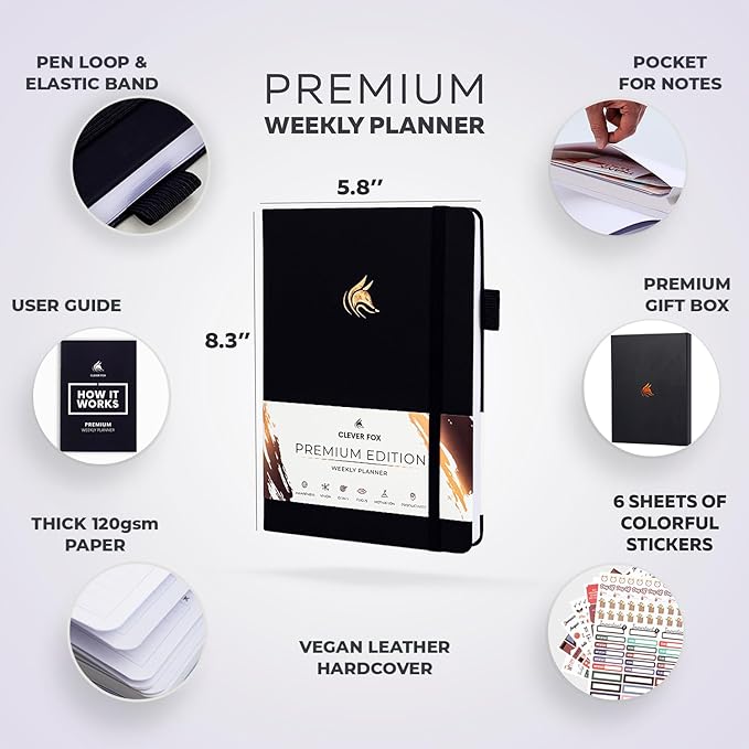 Clever Fox Planner Premium Edition – Undated Luxurious Weekly & Monthly Planner - Image 2