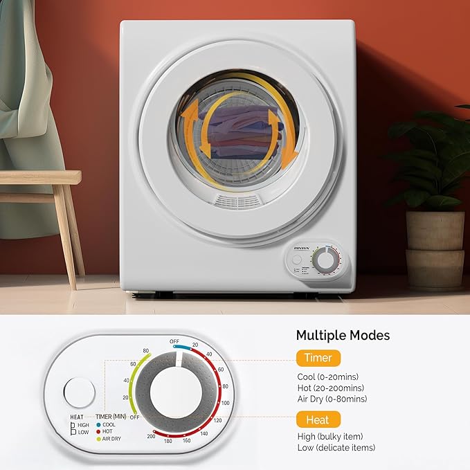 ROVSUN 110V Portable Clothes Dryer, High End Laundry Front Load Tumble Dryer - Image 4