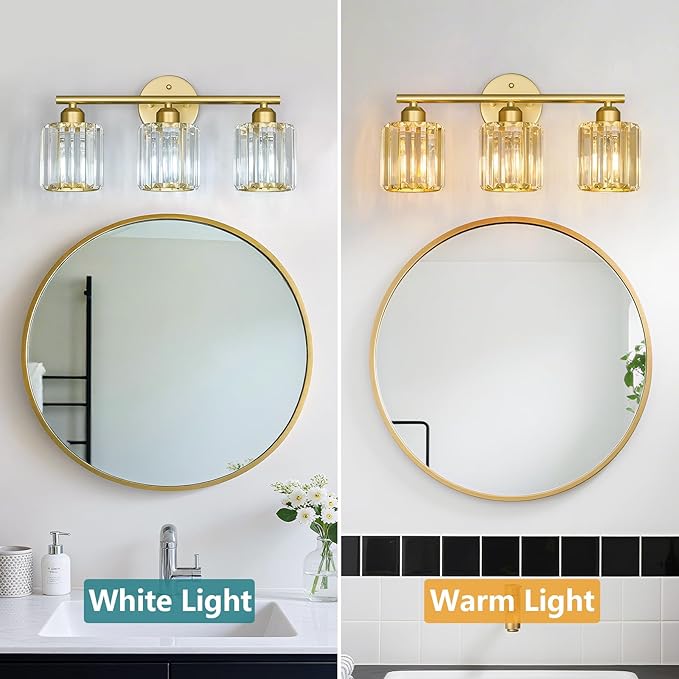 FDPBY Modern 3 Light Crystal Vanity Light, Compatible - Image 2